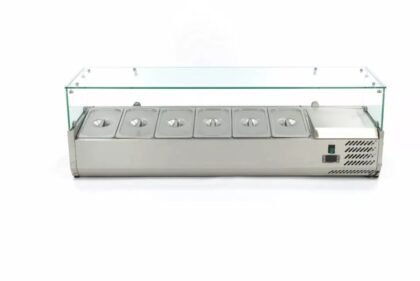 Geladeira de preparação de bancada de 150 cm - se encaixa 6 x 1/3 GN