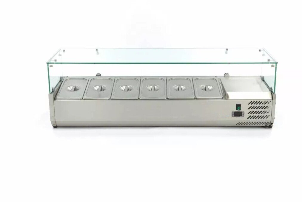 Geladeira de preparação de bancada de 150 cm - se encaixa 6 x 1/3 GN