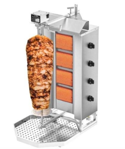 Kebab Grill a gás - 4 queimadores - 60 kg de carne