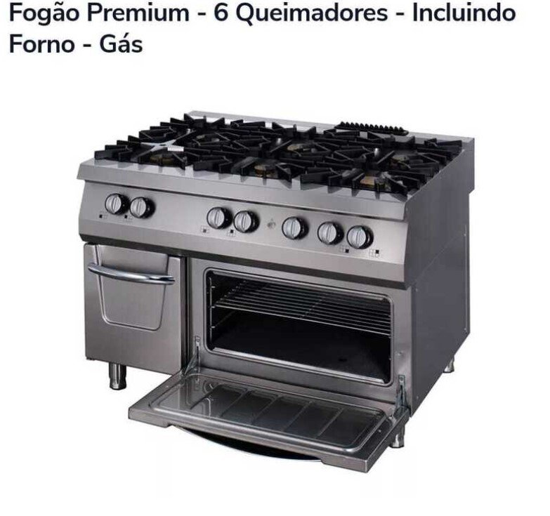 Fogão Premium - 6 Queimadores - Incluindo Forno - Gás